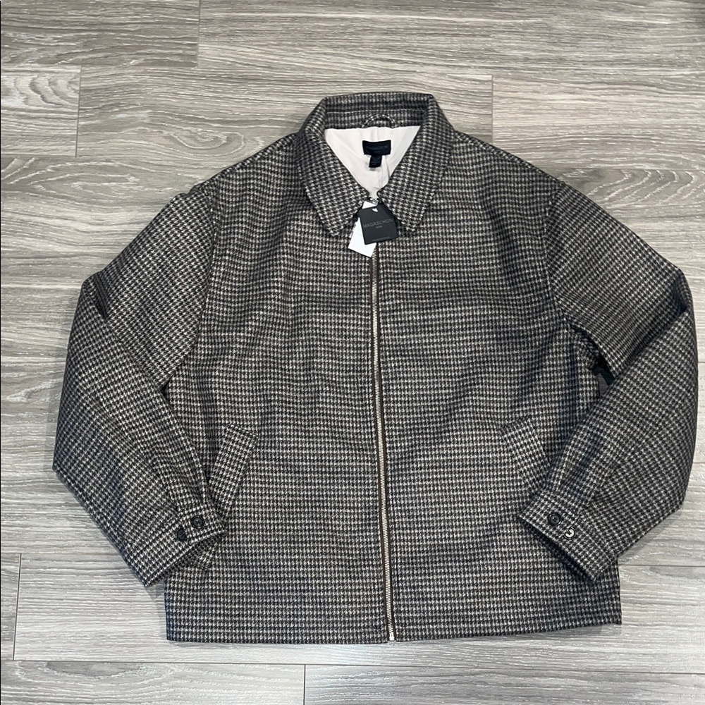 Magaschoni Brown and Cream Houndstooth Jacket